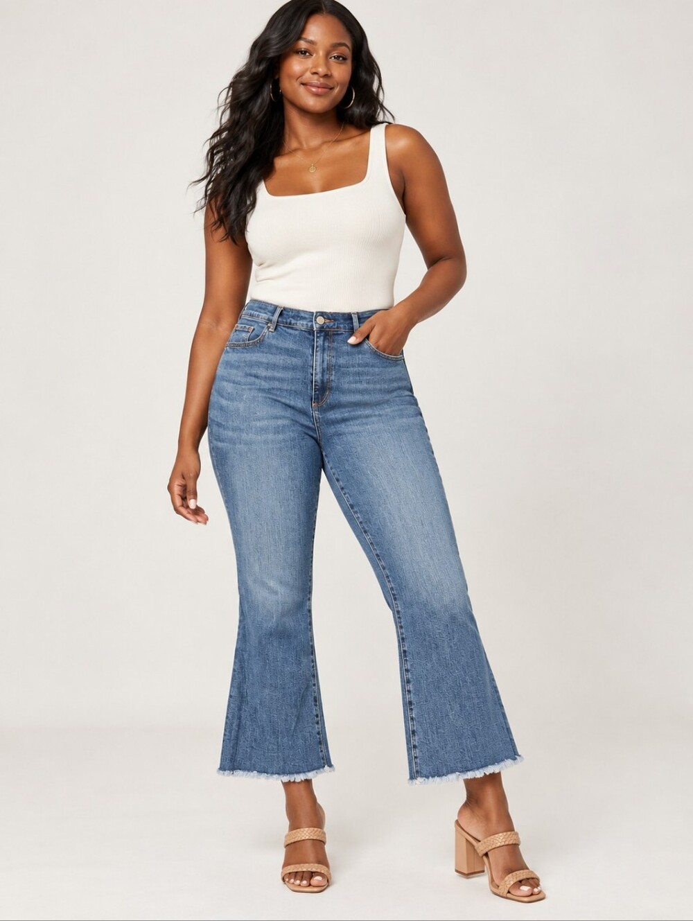 ❤️ ANN TAYLOR LOFT OUTLET HIGH RISE CROP FLARE JEANS, 16 (33)